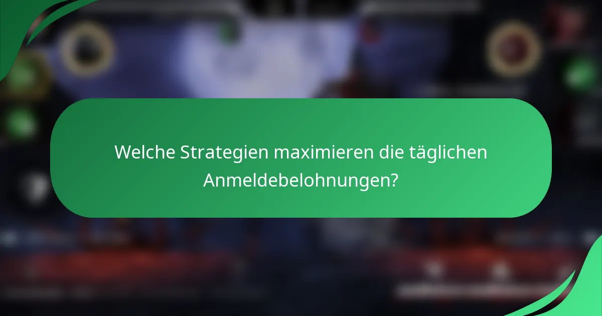 Welche Strategien maximieren die täglichen Anmeldebelohnungen?